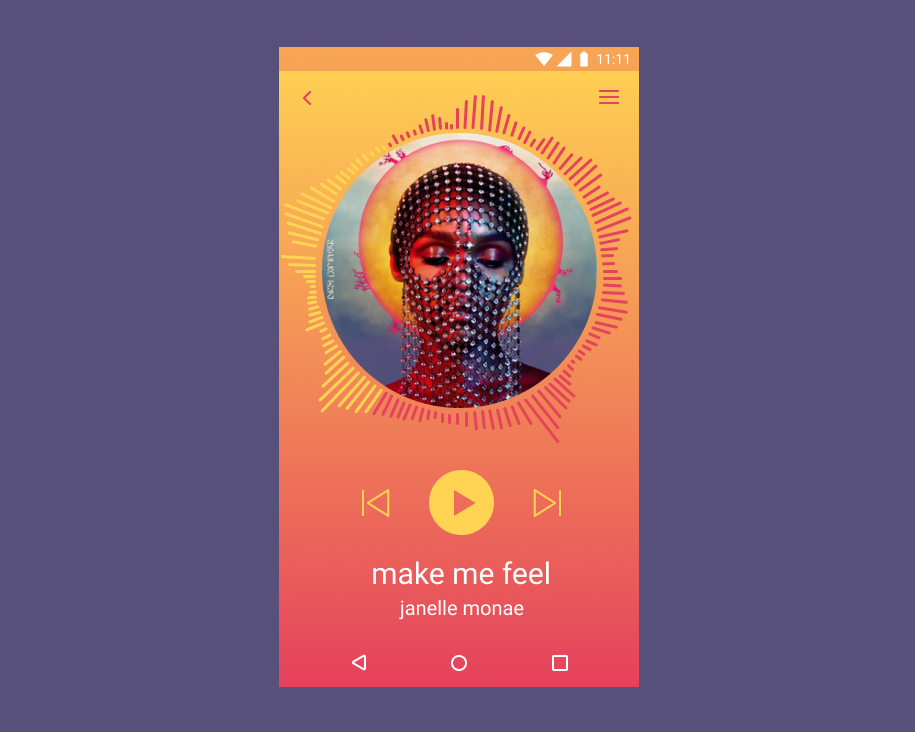 a music player screenshot with 'make me feel' by janelle monae